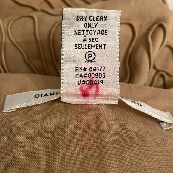 Diane Von Furstenberg DVF PAQUERITA Linen Mini Skirt Womens Size 8 Beige Tan - Picture 8 of 10